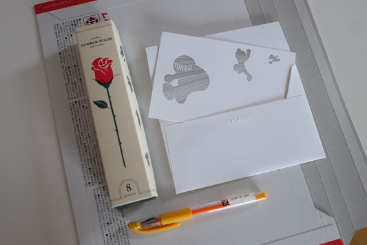 友人に送ったTURBO Cardとキャラメル